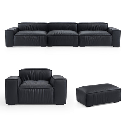 Modular Genuine Real Leather Sofa Set for Living Room