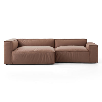 Modern Modular Matt Fabric Left-Right Chaise Lounge Sofa
