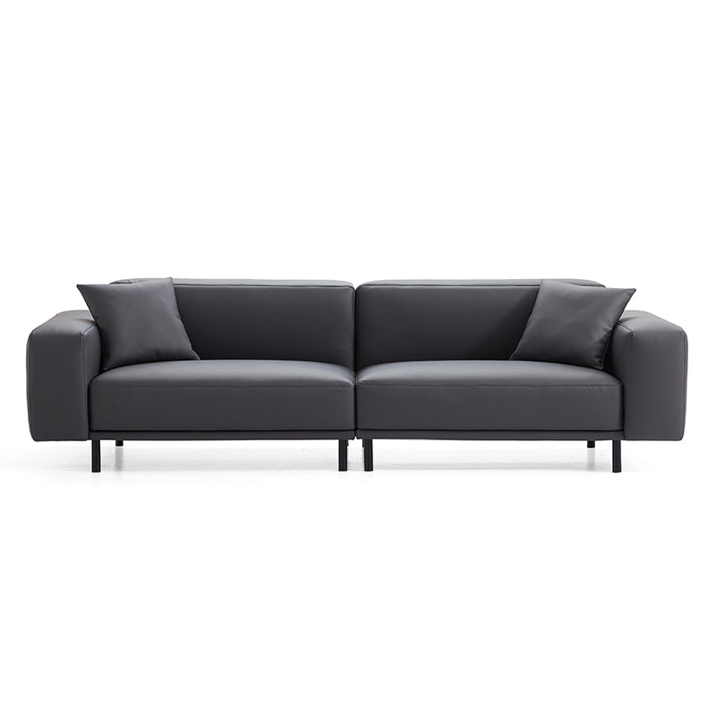Dark Gray Genuine Leather Modular 4 seater Sofa