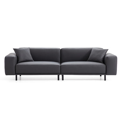 Dark Gray Genuine Leather Modular 4 seater Sofa