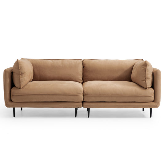 Apartment camel matte fabric 2 seater loveseat sofa