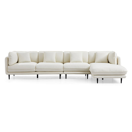 Modern style silicone leather modular L shape sectional sleeper sofa with chaise
