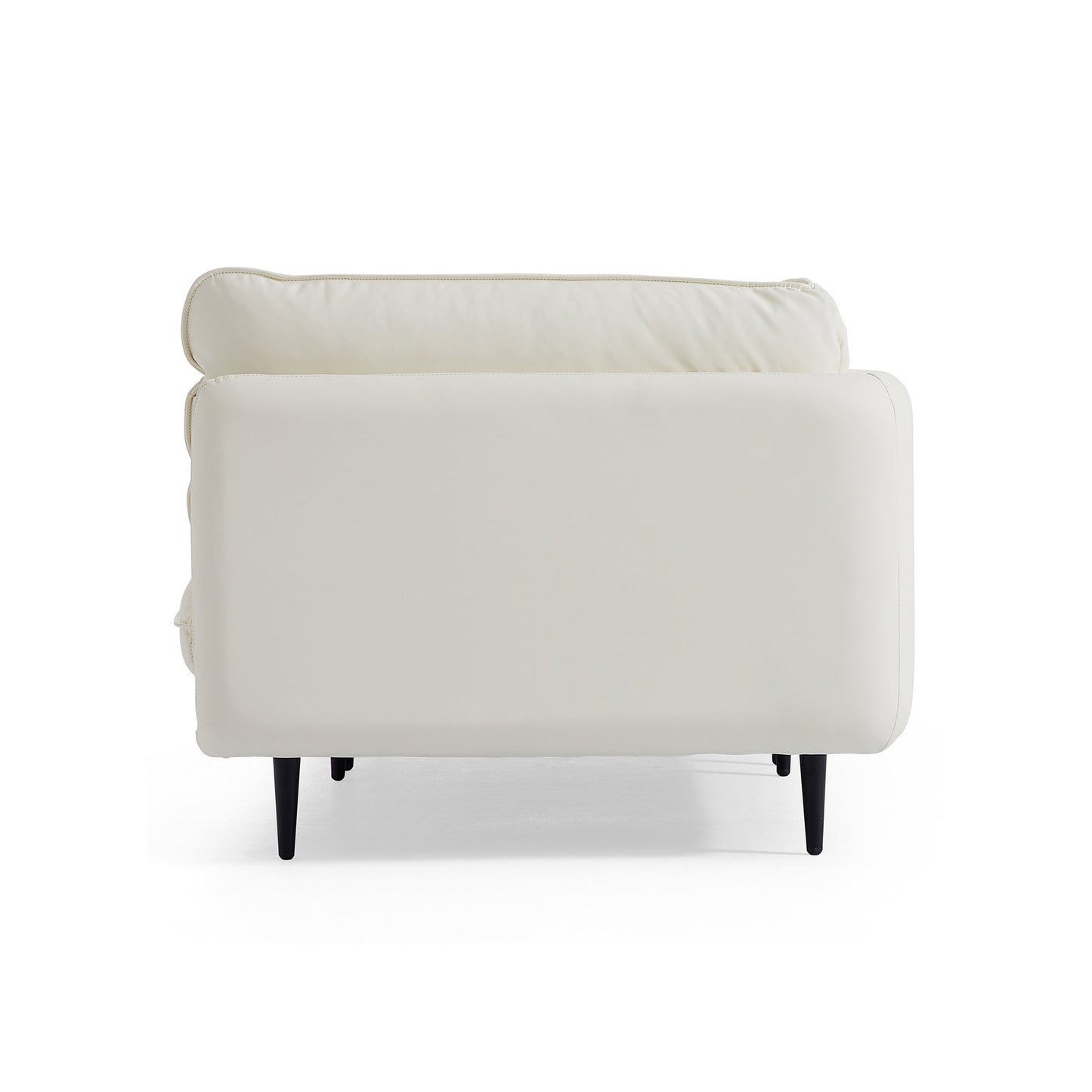 Cozy feather white silicone leather armchair single sofa