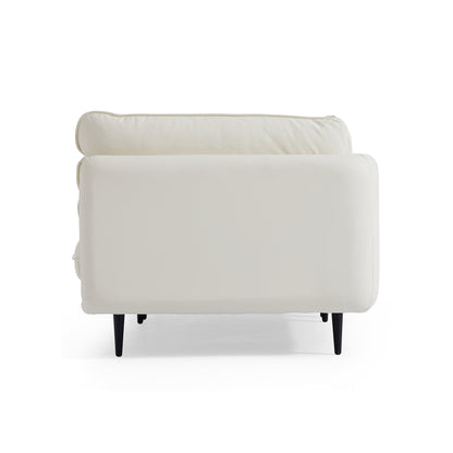 Cozy feather white silicone leather armchair single sofa
