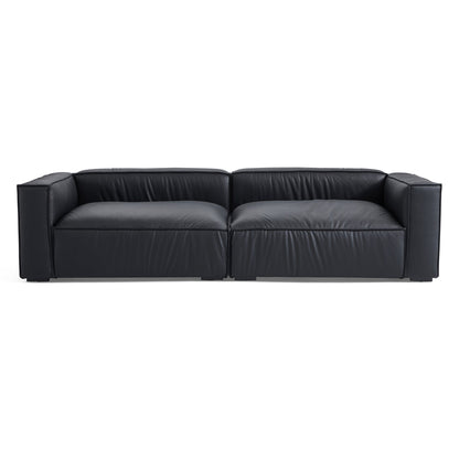 Genuine leather sectional left and right chaise sofa bed