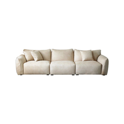 3 seater beige matte fabric modular couch upholstered sofa