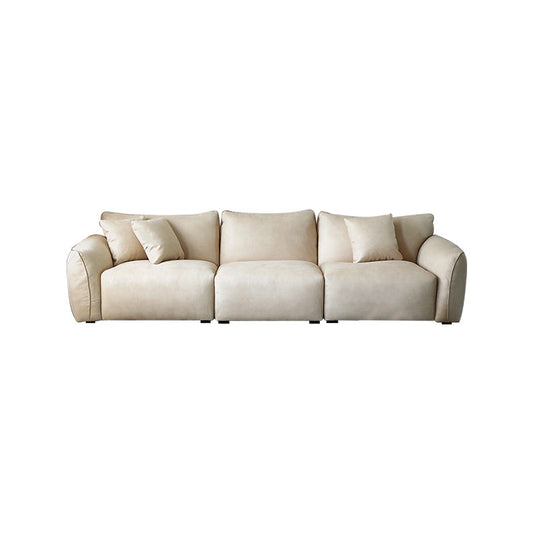3 seater beige matte fabric modular couch upholstered sofa