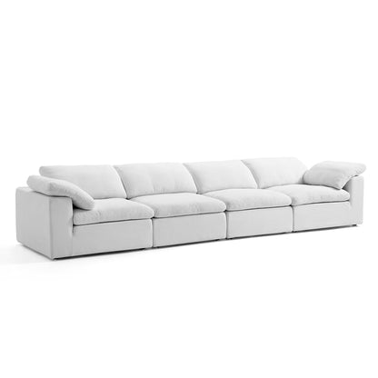 Cloud like removable easy wash cover white modular sofa