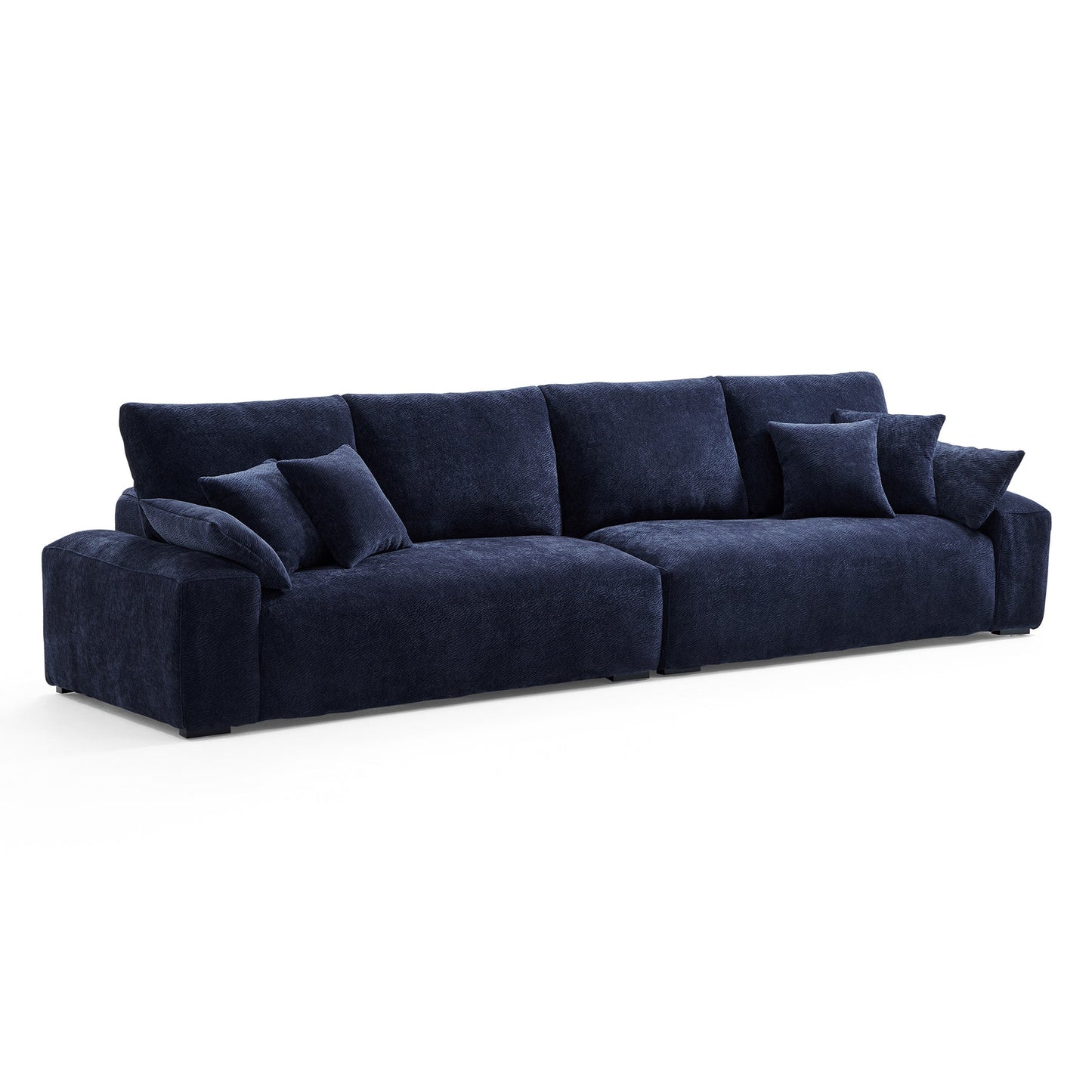 Green Fabric i-Shaped Feather 3 seater Sofa Couch