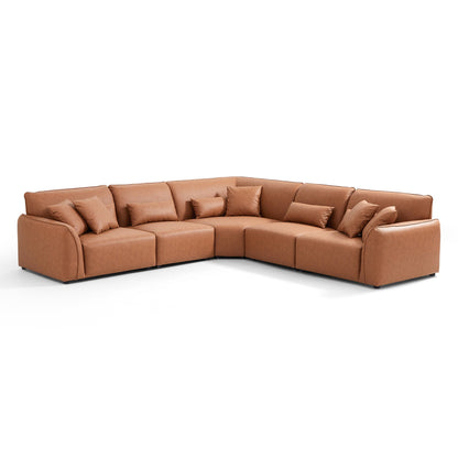 Hi-tech fabric brown living room couch L shape sectional modular corner sofa