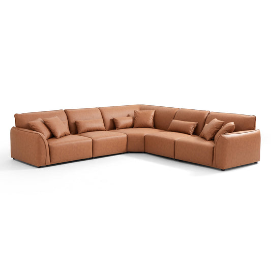 Hi-tech fabric brown living room couch L shape sectional modular corner sofa