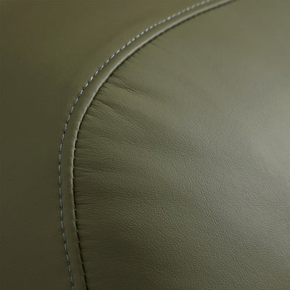 Middle back sponge filled sofa genuine leather cover modular 4 seater sofa olive