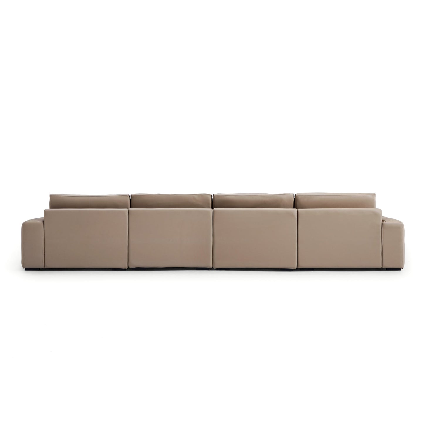 Genuine Leather U-Shape Modular Sectional Sofa with Double Chaise
