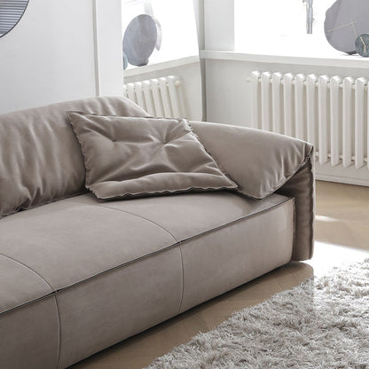 Italian style modern living room i shape grey matte fabric modular sofa