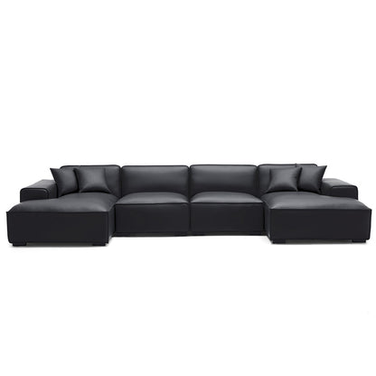Italian style genuine leather U shape sofa
