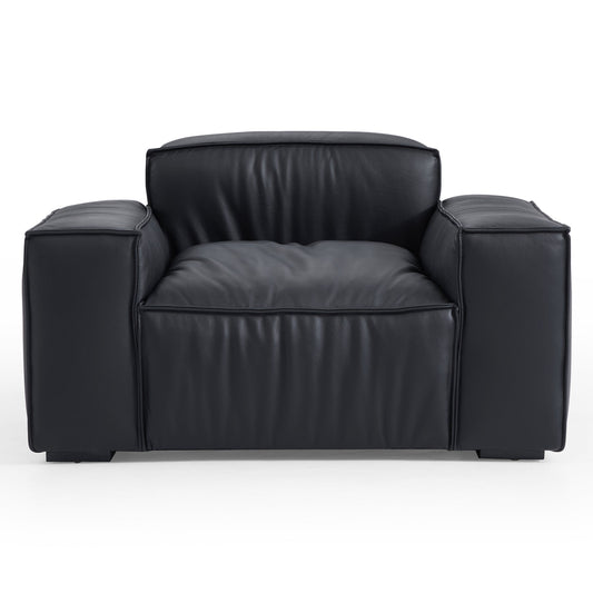 Black leather single sofa leisure chair for living room