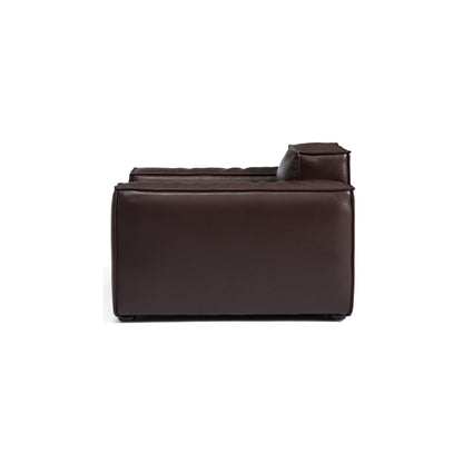Classic interior design brown genuine leather single seater sofa