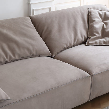 Italian style modern living room i shape grey matte fabric modular sofa