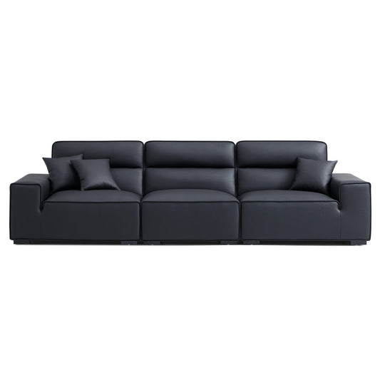 Italian style home office seating high back genuine leather living room sofa