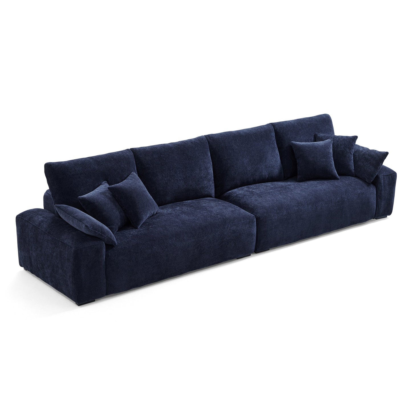 Green Fabric i-Shaped Feather 3 seater Sofa Couch