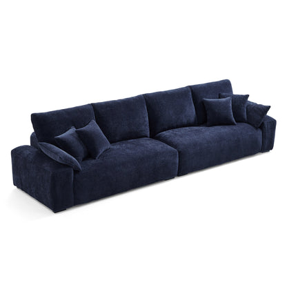 Green Fabric i-Shaped Feather 3 seater Sofa Couch