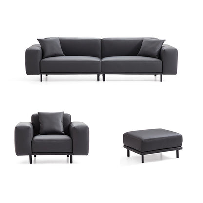 Modular Genuine Leather Sofa Set for Living Room