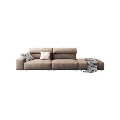 Modern Hi-Tech Fabric Brown Modular Larch Wood Frame Feather Sectional Lounge Sofa