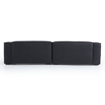 Genuine leather sectional left and right chaise sofa bed