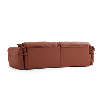 4-Seater Reddish Brown Genuine Leather Modular Cozy Sofa