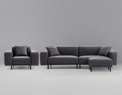 Modular Genuine Leather Sofa Set for Living Room