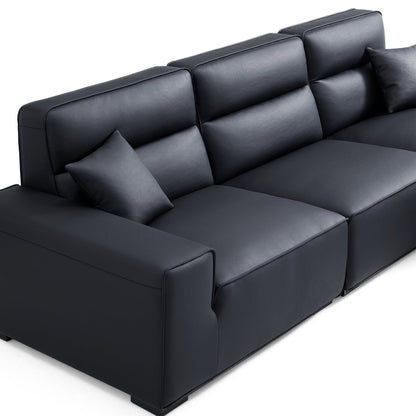 Italian style home office seating high back genuine leather living room sofa