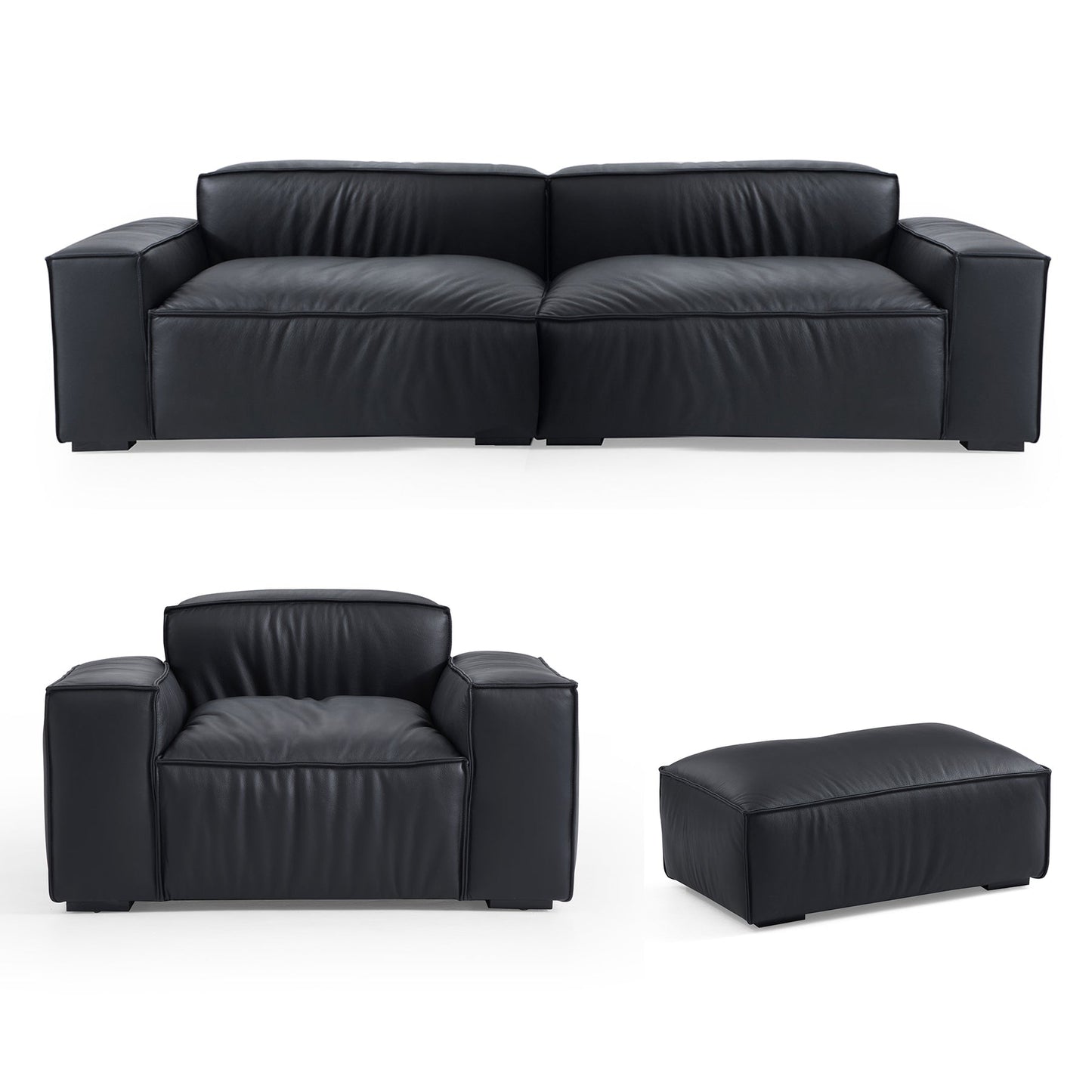 Modular Genuine Real Leather Sofa Set for Living Room