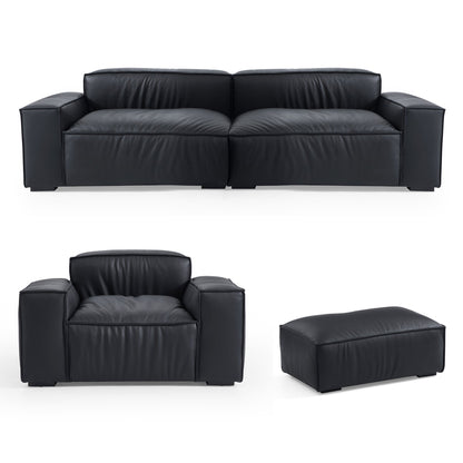 Modular Genuine Real Leather Sofa Set for Living Room