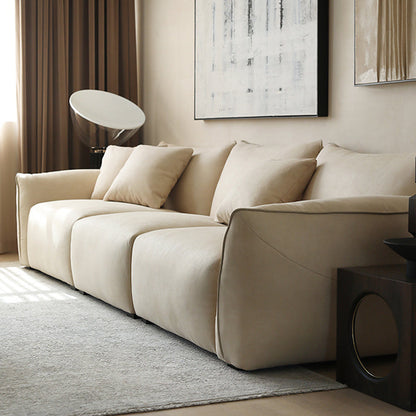 3 seater beige matte fabric modular couch upholstered sofa