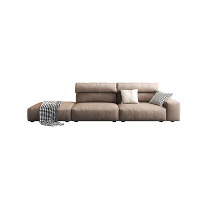 Modern Hi-Tech Fabric Brown Modular Larch Wood Frame Feather Sectional Lounge Sofa
