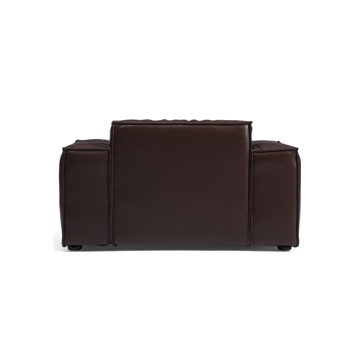 Classic interior design brown genuine leather single seater sofa