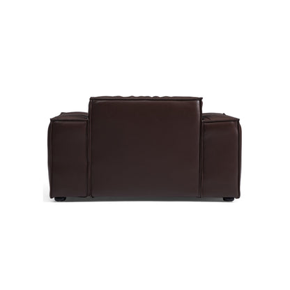 Classic interior design brown genuine leather single seater sofa