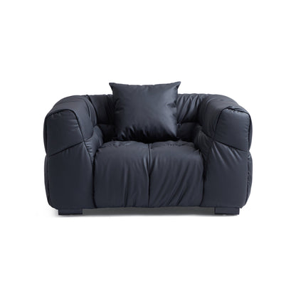 Hi tech fabric black upholstered leisure armchair