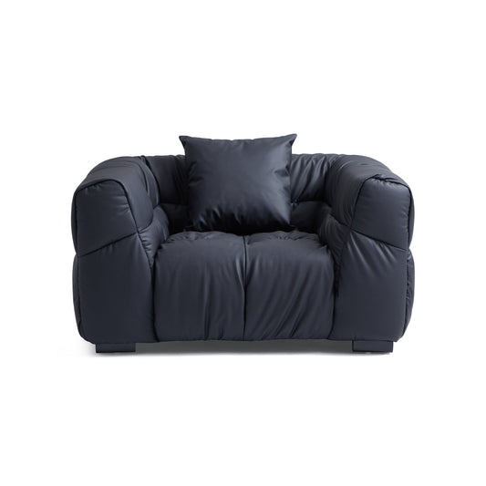 Hi tech fabric black upholstered leisure armchair