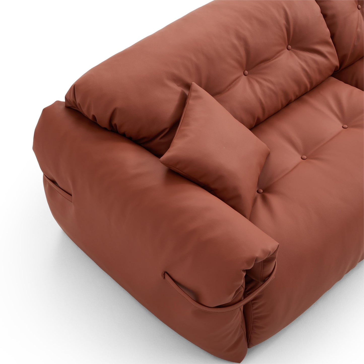 4-Seater Reddish Brown Genuine Leather Modular Cozy Sofa