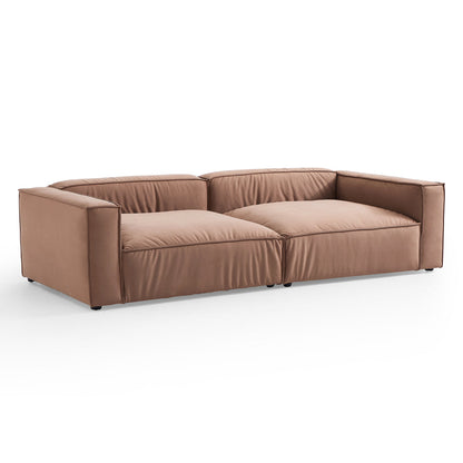 Wooden Frame Matt Fabric 4-Seater Double Chaise Sofa Bed