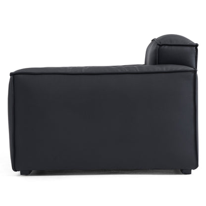 Black leather single sofa leisure chair for living room