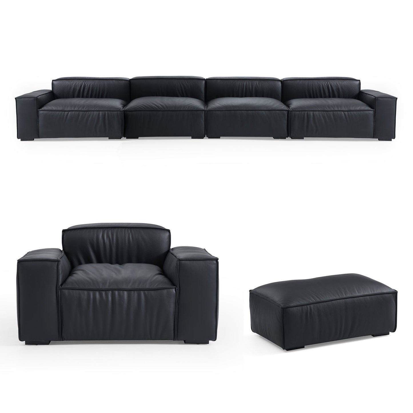 Modular Genuine Real Leather Sofa Set for Living Room