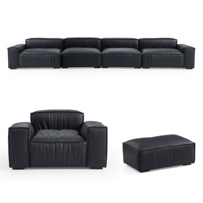 Modular Genuine Real Leather Sofa Set for Living Room