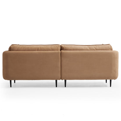 Apartment camel matte fabric 2 seater loveseat sofa