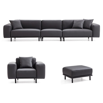 Modular Genuine Leather Sofa Set for Living Room