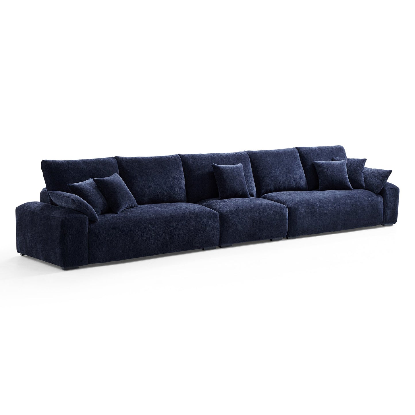 Green Fabric i-Shaped Feather 3 seater Sofa Couch
