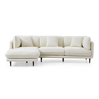 Modern style silicone leather modular L shape sectional sleeper sofa with chaise