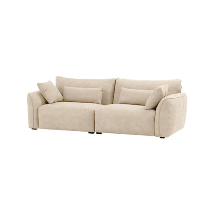 3 seater beige matte fabric modular couch upholstered sofa