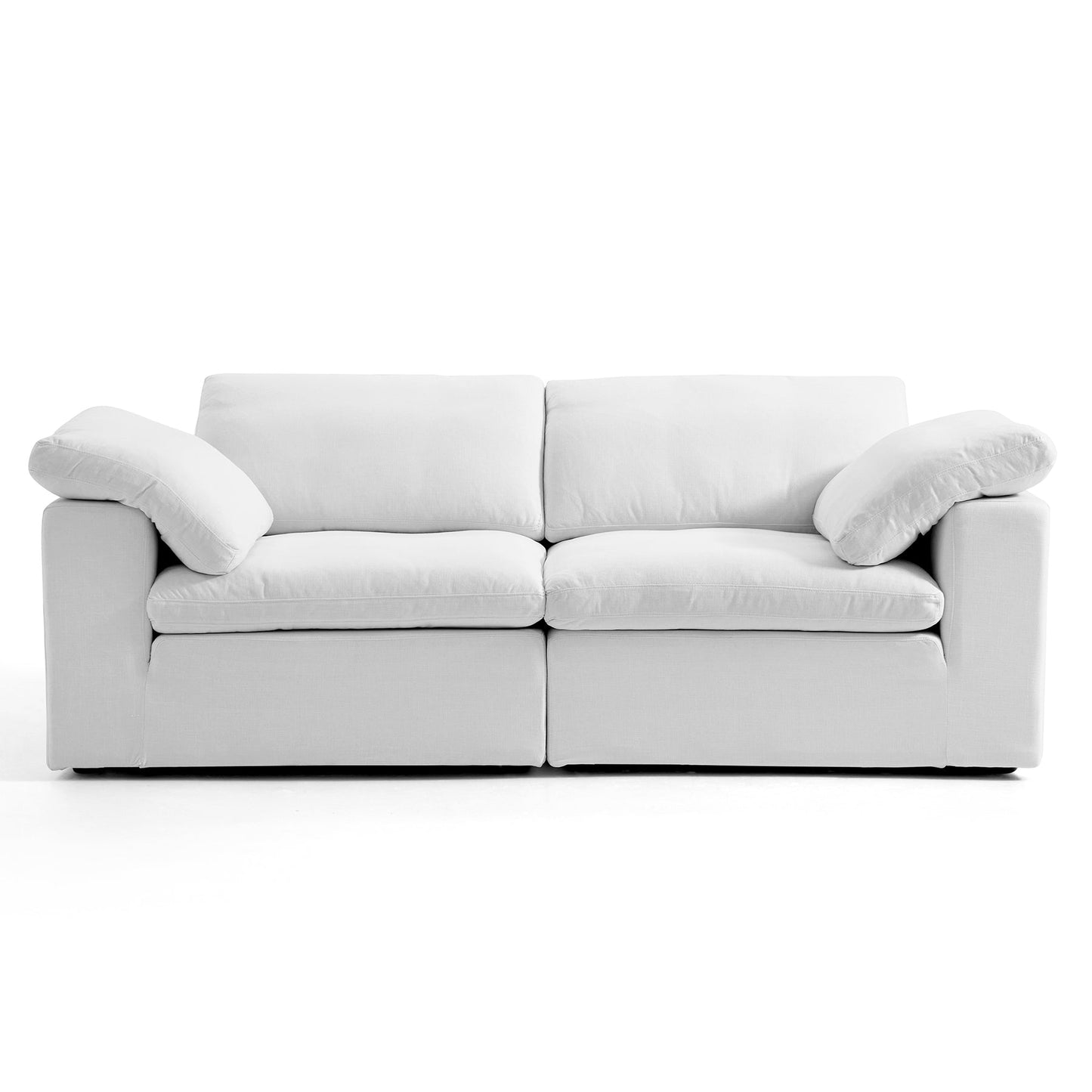 Cloud like removable easy wash cover white modular sofa